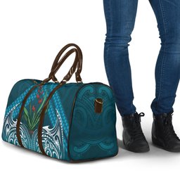 Rongoa Maori New Zealand Harakeke Travel Bag NZ Weaving Pattern Dark Teal