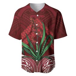 Rongoa Maori New Zealand Harakeke Baseball Jersey NZ Weaving Pattern Red