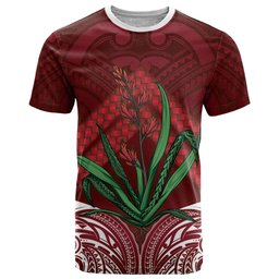 Rongoa Maori New Zealand Harakeke T Shirt NZ Weaving Pattern Red