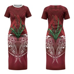 Rongoa Maori New Zealand Harakeke Couples Matching Short Sleeve Bodycon Dress and Long Sleeve Button Shirt NZ Weaving Pattern Red