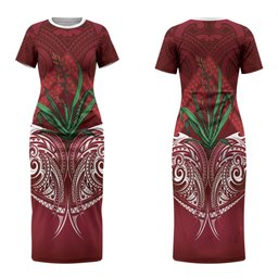 Rongoa Maori New Zealand Harakeke Family Matching Short Sleeve Bodycon Dress and Hawaiian Shirt NZ Weaving Pattern Red