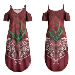 Rongoa Maori New Zealand Harakeke Family Matching Summer Maxi Dress and Hawaiian Shirt NZ Weaving Pattern Red
