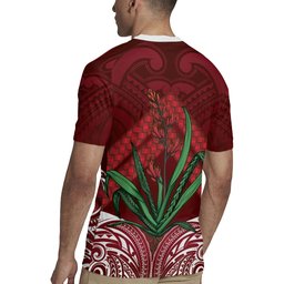 Rongoa Maori New Zealand Harakeke Rugby Jersey NZ Weaving Pattern Red