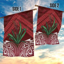 Rongoa Maori New Zealand Harakeke Garden Flag NZ Weaving Pattern Red