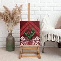 Rongoa Maori New Zealand Harakeke Canvas Wall Art NZ Weaving Pattern Red