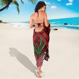 Rongoa Maori New Zealand Harakeke Sarong NZ Weaving Pattern Red