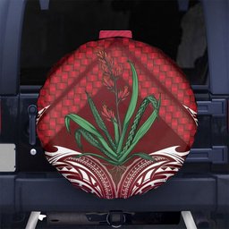 Rongoa Maori New Zealand Harakeke Spare Tire Cover NZ Weaving Pattern Red