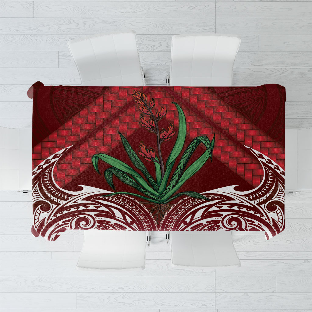 Rongoa Maori New Zealand Harakeke Tablecloth NZ Weaving Pattern Red