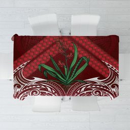 Rongoa Maori New Zealand Harakeke Tablecloth NZ Weaving Pattern Red