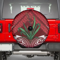 Rongoa Maori New Zealand Harakeke Spare Tire Cover NZ Weaving Pattern Red