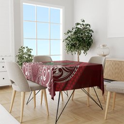 Rongoa Maori New Zealand Harakeke Tablecloth NZ Weaving Pattern Red