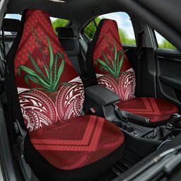 Rongoa Maori New Zealand Harakeke Car Seat Cover NZ Weaving Pattern Red