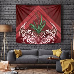 Rongoa Maori New Zealand Harakeke Tapestry NZ Weaving Pattern Red