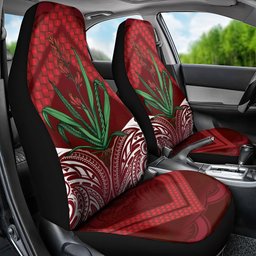 Rongoa Maori New Zealand Harakeke Car Seat Cover NZ Weaving Pattern Red
