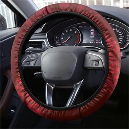 Rongoa Maori New Zealand Harakeke Steering Wheel Cover NZ Weaving Pattern Red