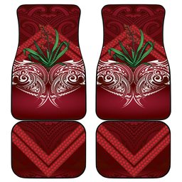 Rongoa Maori New Zealand Harakeke Car Mats NZ Weaving Pattern Red