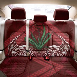 Rongoa Maori New Zealand Harakeke Back Car Seat Cover NZ Weaving Pattern Red