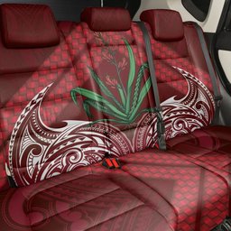 Rongoa Maori New Zealand Harakeke Back Car Seat Cover NZ Weaving Pattern Red