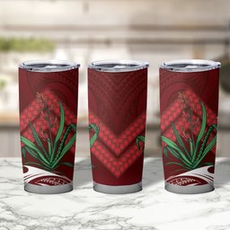 Rongoa Maori New Zealand Harakeke Tumbler Cup NZ Weaving Pattern Red