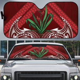 Rongoa Maori New Zealand Harakeke Auto Sun Shade NZ Weaving Pattern Red