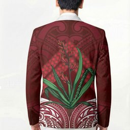 Rongoa Maori New Zealand Harakeke Blazer NZ Weaving Pattern Red