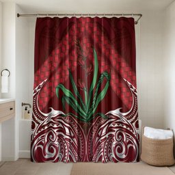 Rongoa Maori New Zealand Harakeke Bathroom Set NZ Weaving Pattern Red