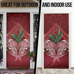 Rongoa Maori New Zealand Harakeke Door Cover NZ Weaving Pattern Red