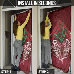 Rongoa Maori New Zealand Harakeke Door Cover NZ Weaving Pattern Red