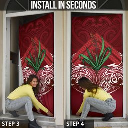 Rongoa Maori New Zealand Harakeke Door Cover NZ Weaving Pattern Red