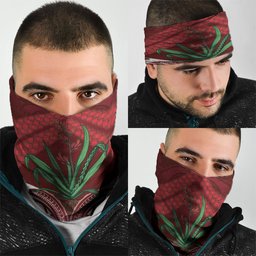 Rongoa Maori New Zealand Harakeke Neck Gaiter NZ Weaving Pattern Red