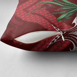 Rongoa Maori New Zealand Harakeke Pillow Cover NZ Weaving Pattern Red