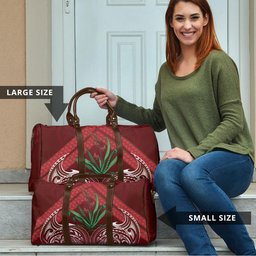 Rongoa Maori New Zealand Harakeke Travel Bag NZ Weaving Pattern Red