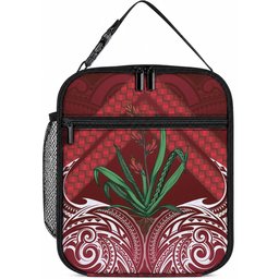 Rongoa Maori New Zealand Harakeke Lunch Bag NZ Weaving Pattern Red
