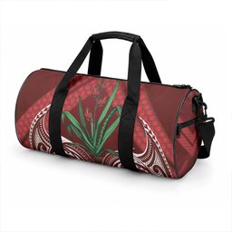 Rongoa Maori New Zealand Harakeke Duffle Bag NZ Weaving Pattern Red