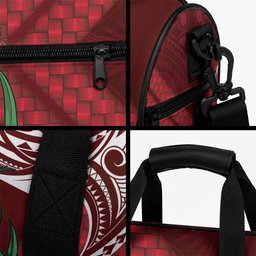 Rongoa Maori New Zealand Harakeke Duffle Bag NZ Weaving Pattern Red