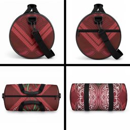 Rongoa Maori New Zealand Harakeke Duffle Bag NZ Weaving Pattern Red