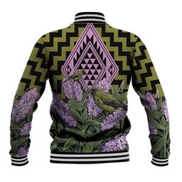 Rongoa Maori New Zealand Koromiko Baseball Jacket NZ Hebe Korimako Bellbird Poutama