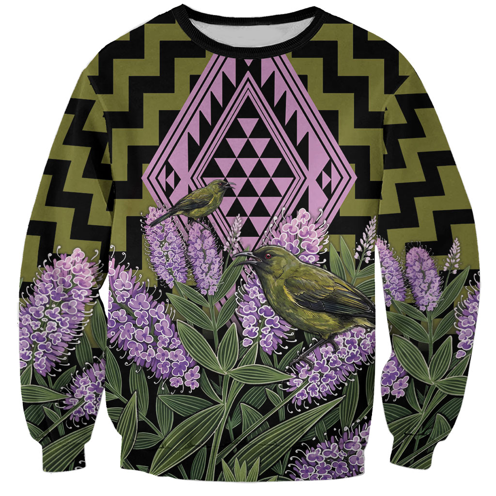 Rongoa Maori New Zealand Koromiko Sweatshirt NZ Hebe Korimako Bellbird Poutama