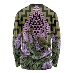 Rongoa Maori New Zealand Koromiko Long Sleeve Shirt NZ Hebe Korimako Bellbird Poutama