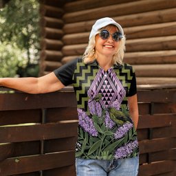 Rongoa Maori New Zealand Koromiko Women Polo Shirt NZ Hebe Korimako Bellbird Poutama