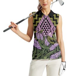 Rongoa Maori New Zealand Koromiko Women Sleeveless Polo Shirt NZ Hebe Korimako Bellbird Poutama