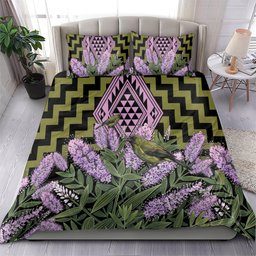 Rongoa Maori New Zealand Koromiko Bedding Set NZ Hebe Korimako Bellbird Poutama