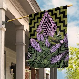 Rongoa Maori New Zealand Koromiko Garden Flag NZ Hebe Korimako Bellbird Poutama