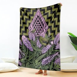 Rongoa Maori New Zealand Koromiko Blanket NZ Hebe Korimako Bellbird Poutama