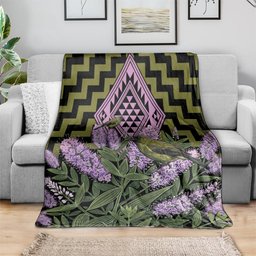 Rongoa Maori New Zealand Koromiko Blanket NZ Hebe Korimako Bellbird Poutama