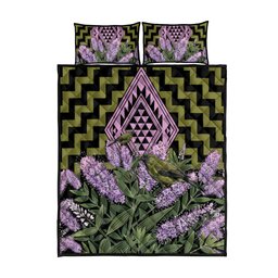 Rongoa Maori New Zealand Koromiko Quilt Bed Set NZ Hebe Korimako Bellbird Poutama