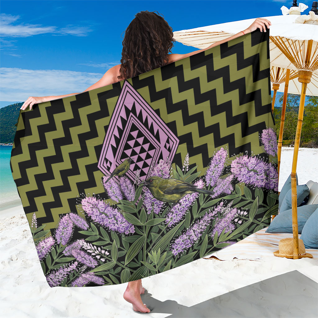 Rongoa Maori New Zealand Koromiko Sarong NZ Hebe Korimako Bellbird Poutama