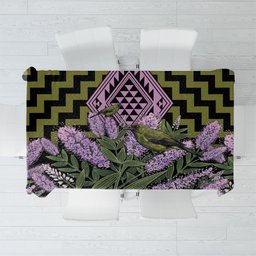 Rongoa Maori New Zealand Koromiko Tablecloth NZ Hebe Korimako Bellbird Poutama