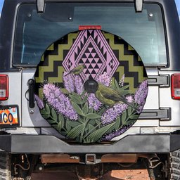 Rongoa Maori New Zealand Koromiko Spare Tire Cover NZ Hebe Korimako Bellbird Poutama