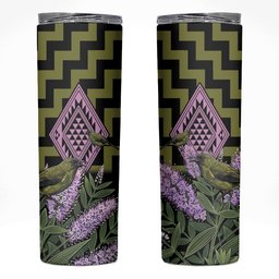 Rongoa Maori New Zealand Koromiko Skinny Tumbler NZ Hebe Korimako Bellbird Poutama